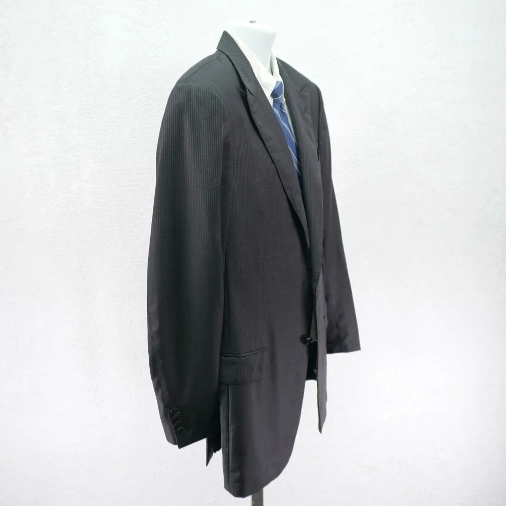 NEW‎ Ermenegildo Zegna Black Striped Trofeo Wool 2 Piece Suit 38L 33 / 32